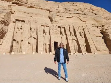 Tito at Abu Simbel temple, multi-day excursion from Luxor
